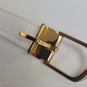 Pierre-g Women's White Belt Crocodile Leather " Made in Italy" Size 38